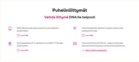 dna asiakasetuhinta|DNA liittymät